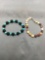 Lot of Two Gemstone Beaded 7in Long Bracelets