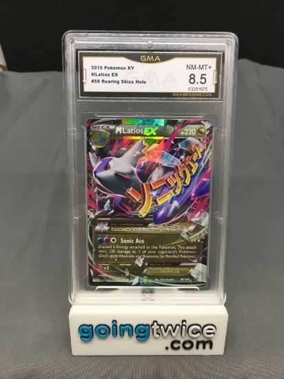 GMA Graded 2015 Pokemon Roaring Skies #59 M LATIOS EX Holofoil Rare Trading Card - NM-MT+ 8.5