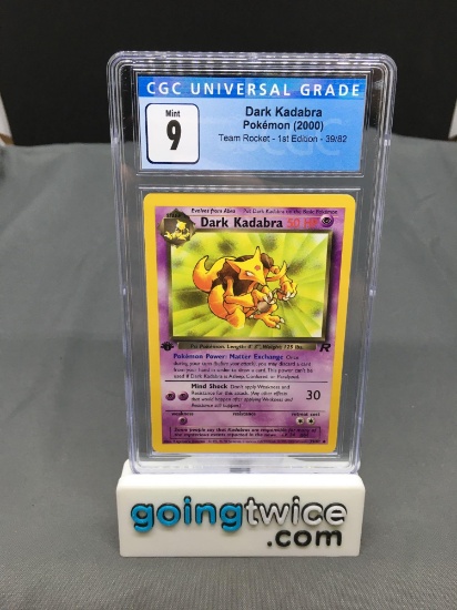 CGC Graded 2000 Pokemon Team Rocket 1st Edition Kadabra #39 - MINT 9