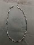 Wheat Link Burnished Finish 5mm Wide 18in Long Italian Made Sterling Silver Chain