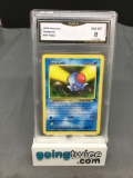 GMA Graded 1999 Pokemon Fossil #56 TENTACOOL Trading Card - NM-MT 8