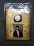 1896 United States Morgan Silver Dollar - 90% Silver Coin from Estate on Display Card