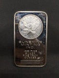 5 Troy Ounce .999 Fine Silver Sunshine Minting Silver Bullion Bar