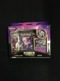 Factory Sealed Pokemon Hidden Fates Pin Collection Box with 3 Hidden Fates Booster Packs