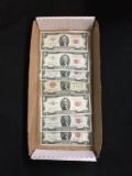Lot of Nice United States Jefferson $2 Red Seal Bill Currency Notes from Estate