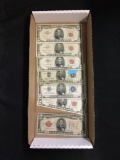 Lot of Mixed United States Lincoln $5 Red Seals & Silver Certificates Bill Currency Notes