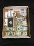 Collection of Currency, Steel Pennies, and Coins from High End Estate