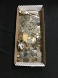 Tray of Vintage Collectibles with Watches, Sterling, Coins and More from Estate