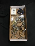 Mixed Lot of Estate Jewelry - Unsearched with Watches, Cuff Bracelet and more