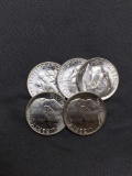 WOW Lot of 5 UNCIRCULATED US Roosevelt 90% Silver Dimes