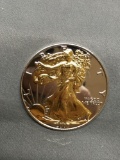 AMAZING 2007 United States 1 OZ .999 Fine Silver American Eagle W/ Gold Accents