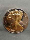 AMAZING 2007 United States 1 OZ .999 Fine Silver American Eagle W/ Gold Accents