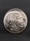 Indian Head Buffalo Style 1 Ounce .999 Fine Silver Bullion Round