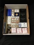 Tray of United States Uncirculated and Mint Sets, Medals, Silver, Indian heads and More!