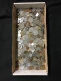 Tray Full of Mixed Foreign World Coins from HEAVY Foreign Coin Collection