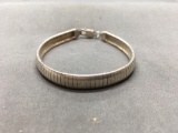 Rounded Omega Link 7.5mm Wide 8in Long Italian Made Sterling Silver Bracelet