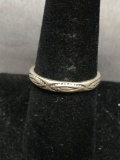 Hand-Engraved Eternity Design Half Round 2.75mm Wide Sterling Silver Band
