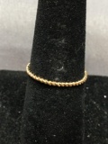 Rope Detail Featured 1.25 mm Wide Gold-Tone Sterling Silver Band