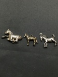 Lot of Three Sterling Silver Stallion Charms