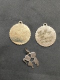 Lot of Three Sterling Silver Children Charms