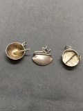 Lot of Three Sterling Silver Asian Wok Charms