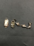 Lot of Four Sterling Silver Shoe Charms
