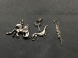 Lot of Three Sterling Silver Animal Charms