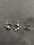 Lot of Three Sterling Silver Bumblebee Charms