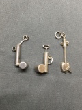 Lot of Three Sterling Silver Tool Charms