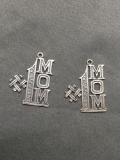 Lot of Two Sterling Silver Number 1 Mom Charms
