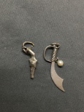 Lot of Two Sterling Silver Weapon Charms