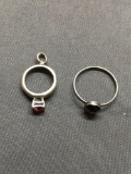 Lot of Two Sterling Silver Ring Band Charms
