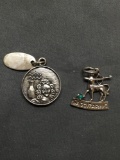 Lot of Two Sterling Silver Horoscope Charms