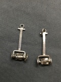 Lot of Two Sterling Silver Lawn Mower Charms