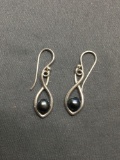 Boma Designer Infinity Motif 19mm Long 7mm Wide Pair of Sterling Silver Shepard's Hook Earrings w/