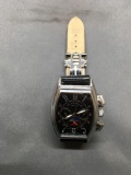Franck Muller Branded Rectangular 37x31mm Bezel 2852T No 04 Model Stainless Steel Watch w/ Black