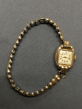 Waltham Designer Square 12mm Face w/ 10kt Rolled Gold Case Watch w/ Bracelet Model Number 044069