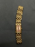 Seiko Designer Rectangular 18x12mm Bezel Gold-Tone Stainless Steel Watch w/ Bracelet Model Number