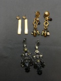 Lot of Three Various Style Extra Long Pairs of Fashion Drop Earrings