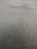Lot of Three Various Style 18in Long Fashion Chains