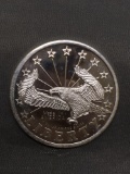 1 Troy Ounce .999 Fine Silver Liberty Eagle Silver Bullion Round Coin from Estate
