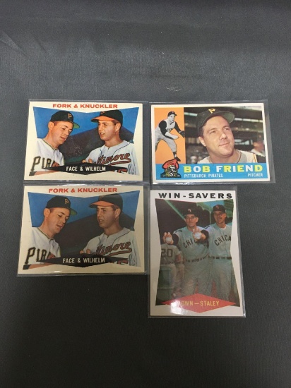 4 Card Lot of 1960 Topps Baseball Cards - Hoyt Wilhelm & More!