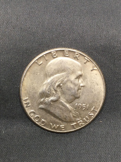 1951 United States Franklin Half Dollar - 90% Silver Coin