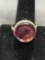 Bezel Set Round 17mm Diameter Foil Back Resin Center Sterling Silver Ring Band