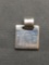 High Polished Square 14x14mm Engravable Sterling Silver Signet Pendant