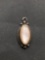 Bead Ball & Rope Frame Detailed Oval 15x8mm Pink Mother of Pearl Center Sterling Silver Pendant