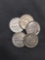 5 Count Lot of United States Roosevelt Dimes - 90% Silver - From Estate