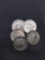 5 Count Lot of United States Roosevelt Dimes - 90% Silver - From Estate