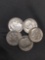 5 Count Lot of United States Roosevelt Dimes - 90% Silver - From Estate