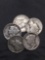 5 Count Lot of United States Mercury Dimes - 90% Silver - From Estate